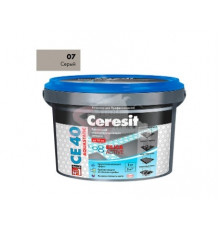Затирка эластичная водоотталкивающая Ceresit CE40 №07 (Серая) 2 кг.