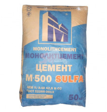 Цемент серый "Монолитцемент" (М-500 SULFA) 50 кг